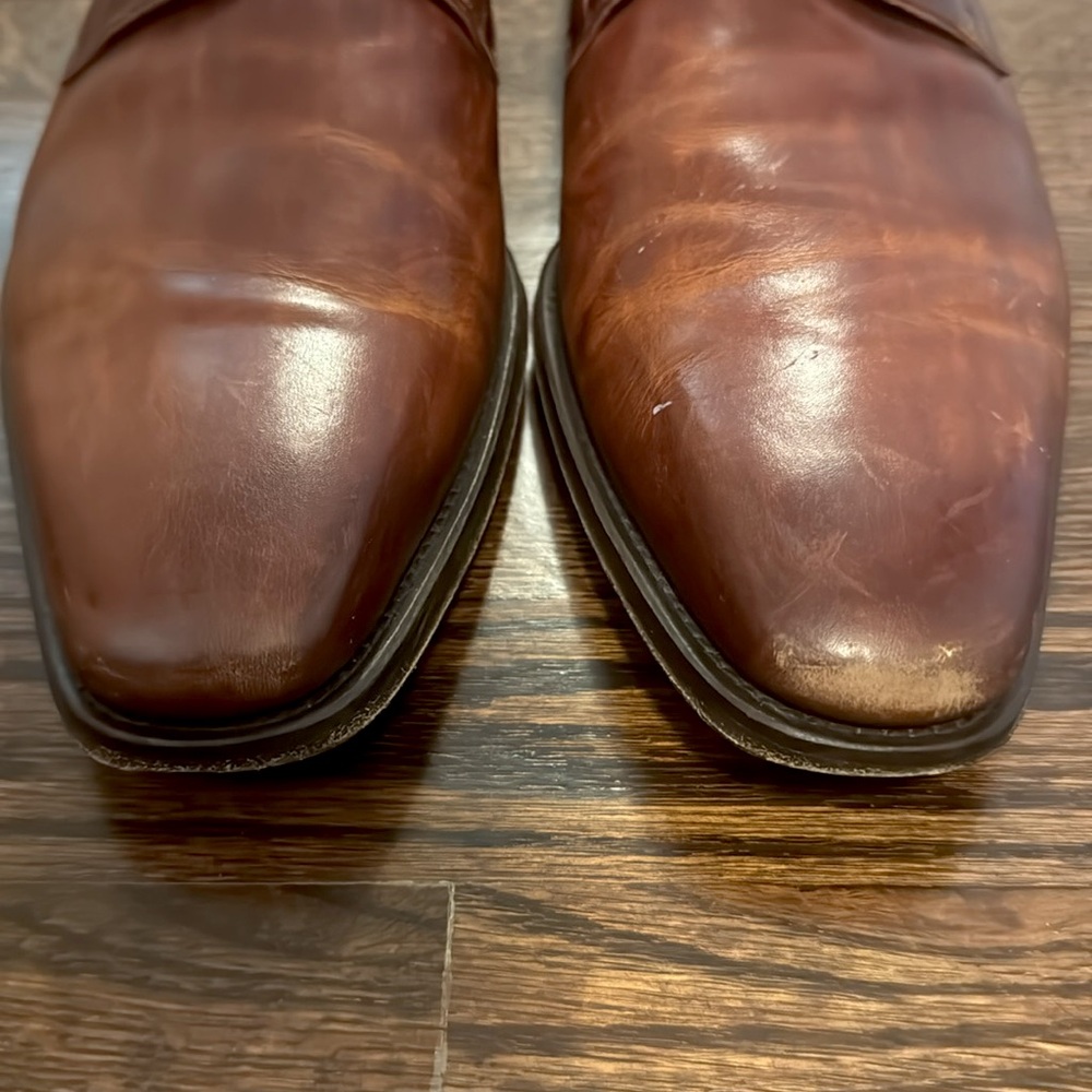 Men's Magnanni Marco II Monk Strap Leather Dress Shoes - Picture 7 of 9